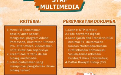 Info Loker: Staf Multimedia – DL 31 Oktober 2024