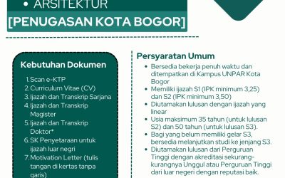 Info Loker: Dosen Arsitektur dan Dosen Teknik Industri UNPAR Bogor – DL 31 Oktober 2026